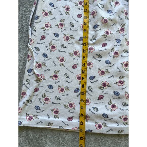 Vintage 90s Y2K Cottagecore Garden Print Midi Dress Small Ladybug Floral Stretch - Picture 15 of 16